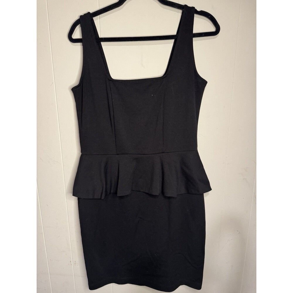 Miss Tina Black Peplum Mini Dress Size 12